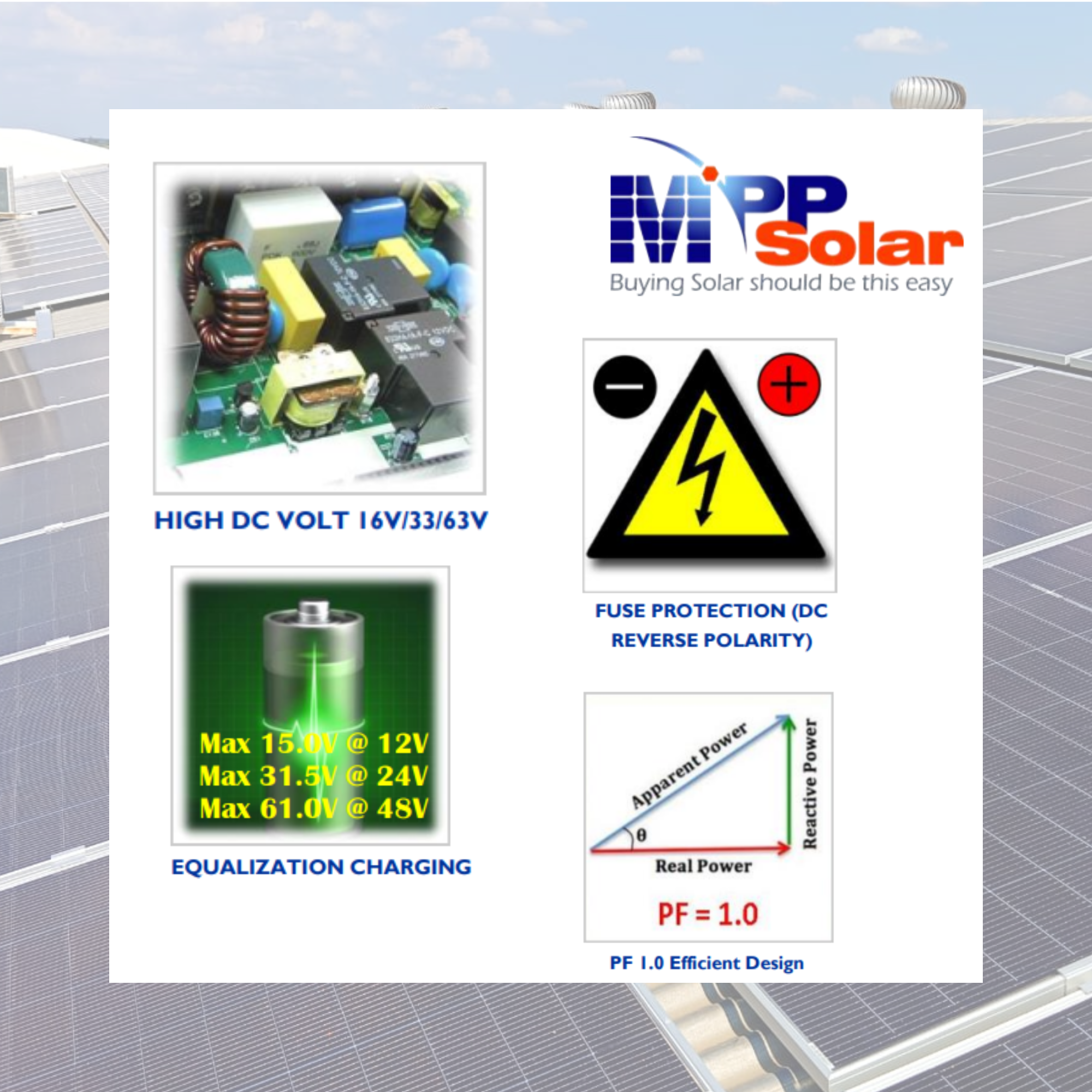 INVERSOR OFF-GRID MPPSOLAR PIP-2424HSE1 – 2400W – 24V – ONDA SENOIDAL PURA - Image 2